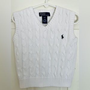 Boys Ralph Lauren Polo White Sweater Vest 4 4T